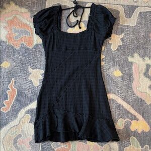 Free People Black Ruffle Dress